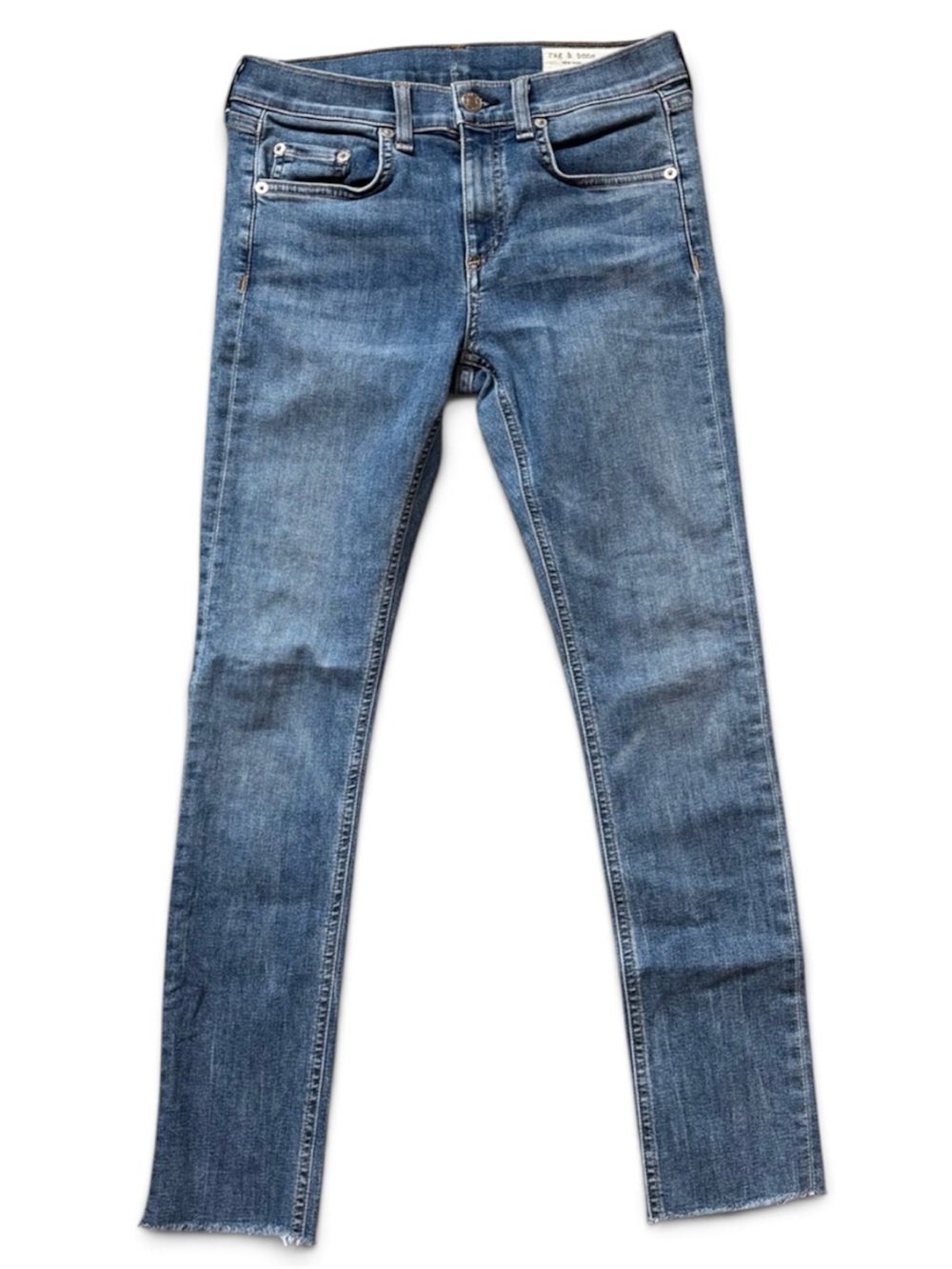 Rag & Bone New York Ankle Skinny Jeans Raw Hem Size 26